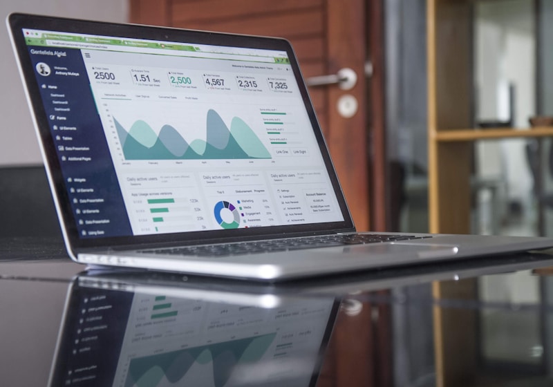 Executive reviewing KPI dashboards and business performance metrics
